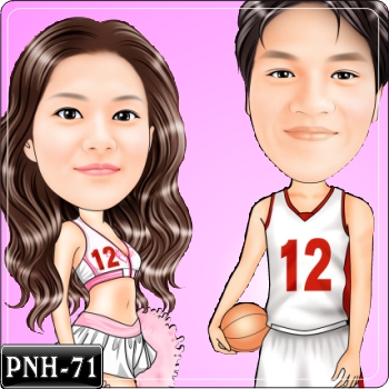 PNH-71籃球情侶Q版畫